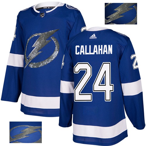 Adidas Lightning #24 Ryan Callahan Blue Home Authentic Fashion Gold Stitched NHL Jersey - Click Image to Close